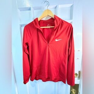 Nike Red Dri-FIT Quarter-Zip Hoodie